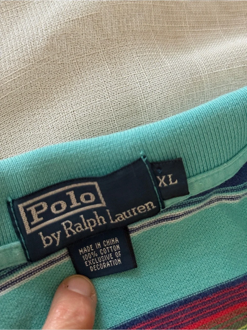 Vintage 90s Polo by Ralph Lauren “Serape Blanket” Multi-Stripe Polo Shirt - XL